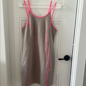 Trina Turk Strappy Yvette Dress with Neon Pink Accents